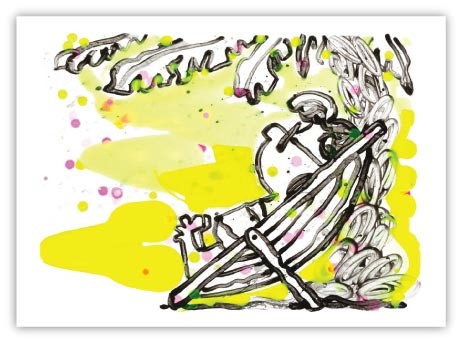 Tom Everhart Beneath the Palms - The Chocolate Vanilla Croissant (PP) (Framed)