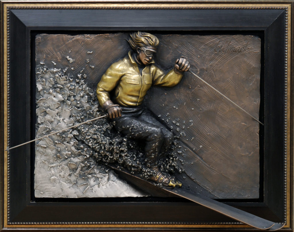 Bill Mack Downhill (Female) (Bonded Mixed Metals) (Framed)